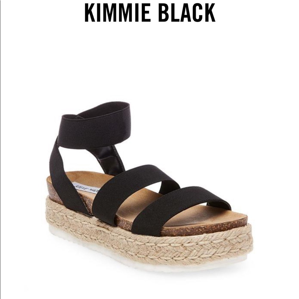 STEVE MADDEN KIMMIE BLACK PLATFORM SANDAL